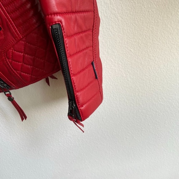 BODA SKINS Red Leather Biker Jacket Quilted
Size 4 / Small - Picture 5 of 13